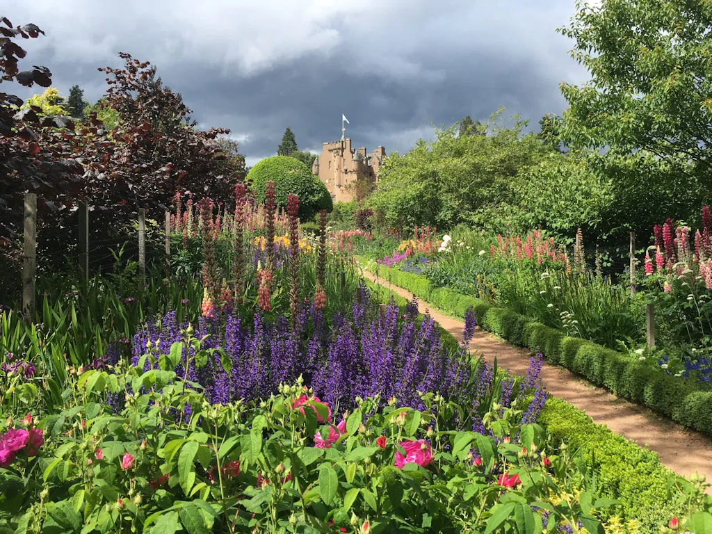 Crathes Castle garden in Aberdeenshire