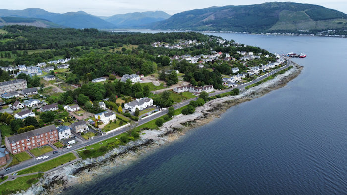 Aerial view of Douglas Park Guest House near Dunoon