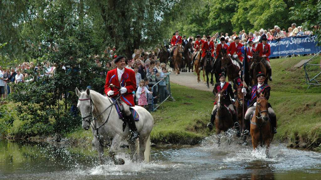 Common Ridings - Crossing the Jedwater Scotland