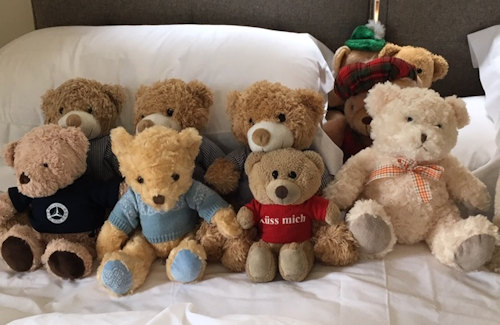 Teddies on holiday at Brae House, Perthshire