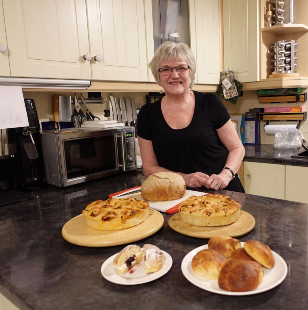 Janet with her homemade bread at Glengarry B&B in the Highlands