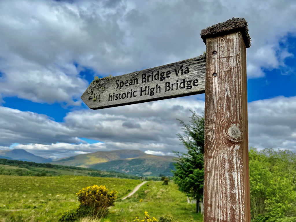 Spean Bridge walking trail signpost