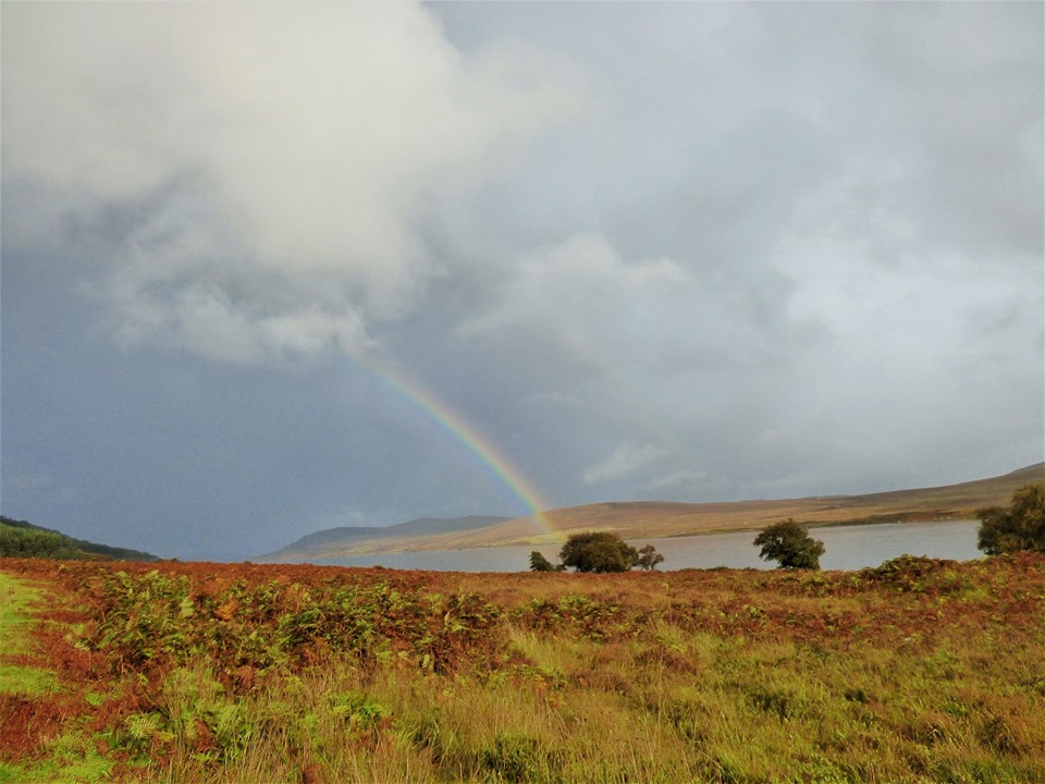 Autumn rainbow in the Scottish Highlands