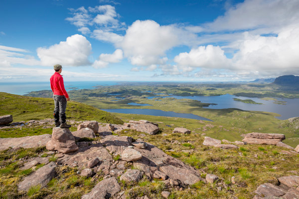 Hillwaker on Stac Pollaidh. Photo by Kenny Lam / Visit Scotland