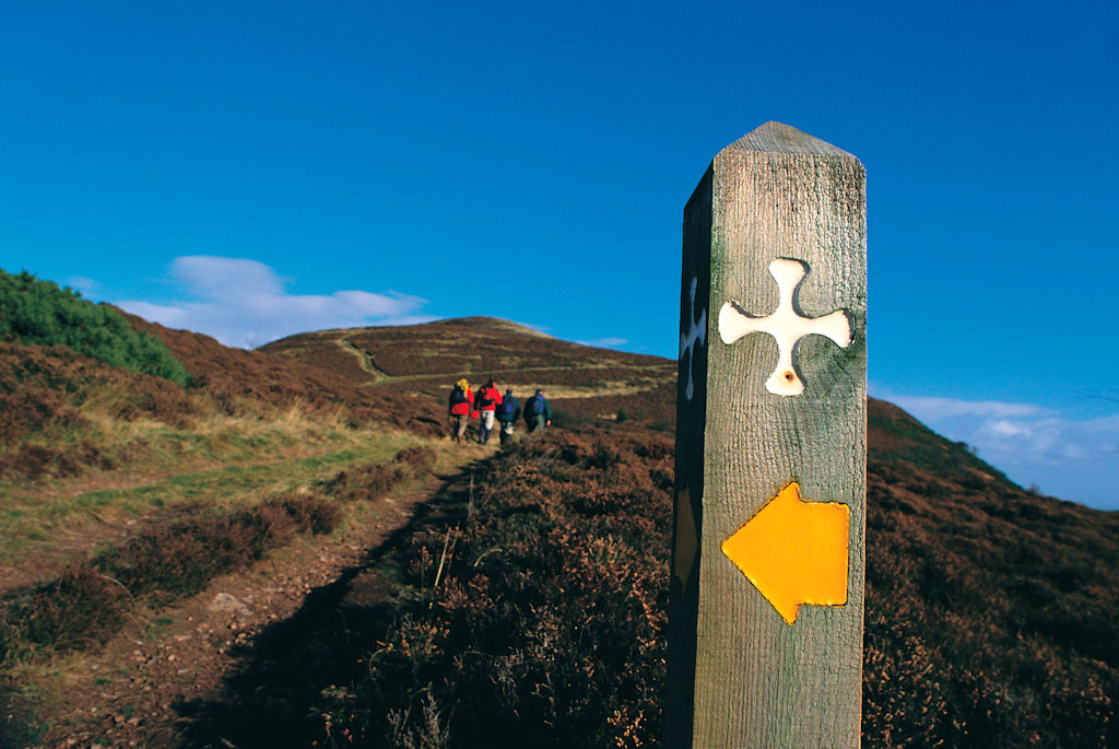 Eildon hills on St Cuthbert's Way